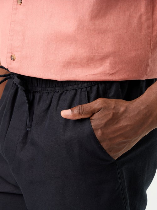 Bermudas de linho misto lisas - Kiabi