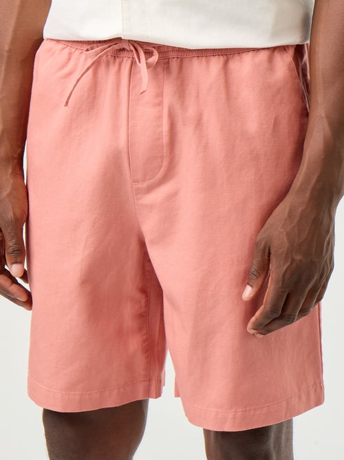 Bermudas de linho misto lisas - Kiabi
