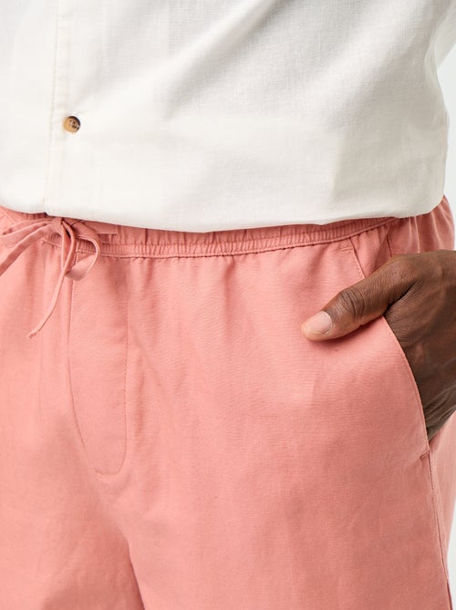 Bermudas de linho misto lisas - Kiabi