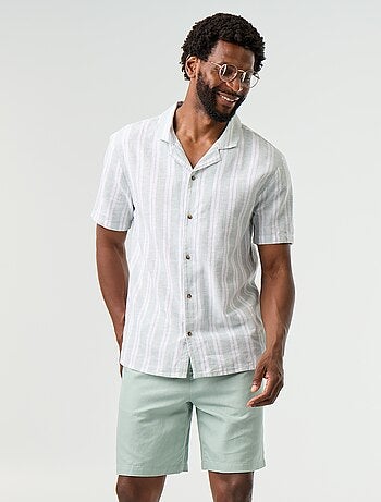 Bermudas de linho misto lisas