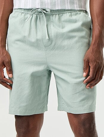 Bermudas de linho misto lisas