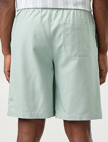 Bermudas de linho misto lisas