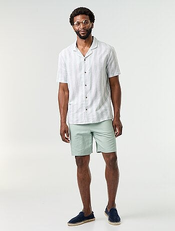 Bermudas de linho misto lisas