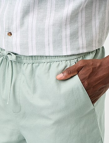 Bermudas de linho misto lisas
