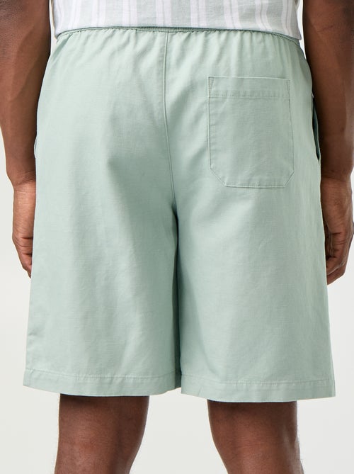 Bermudas de linho misto lisas - Kiabi Bermudas de linho misto lisas - Kiabi