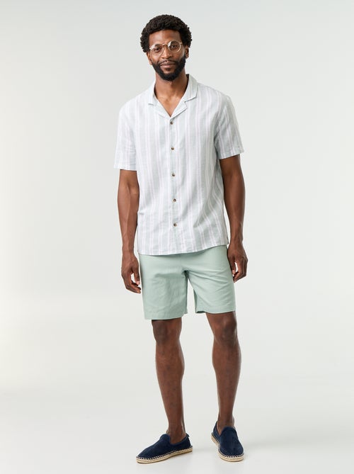Bermudas de linho misto lisas - Kiabi Bermudas de linho misto lisas - Kiabi