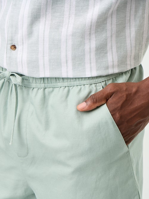 Bermudas de linho misto lisas - Kiabi Bermudas de linho misto lisas - Kiabi