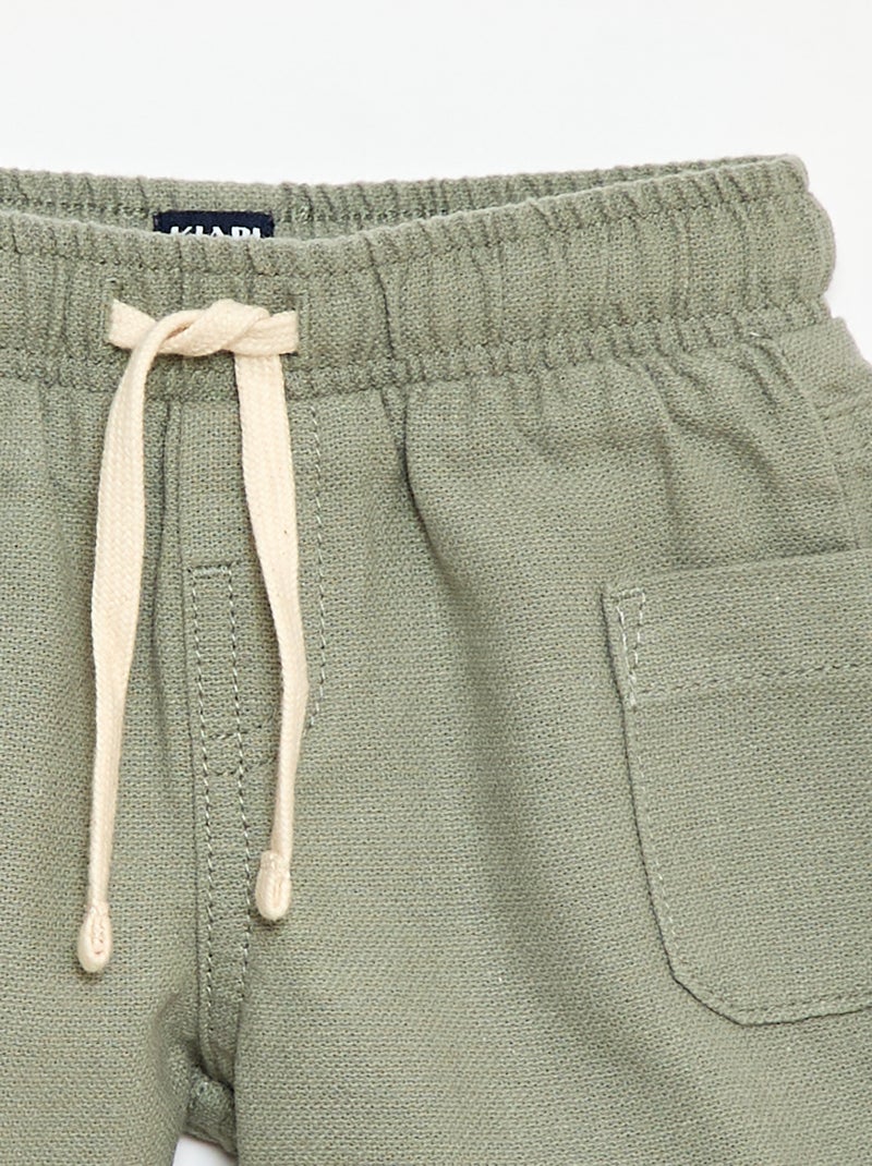 Bermudas de linho misto Verde - Kiabi