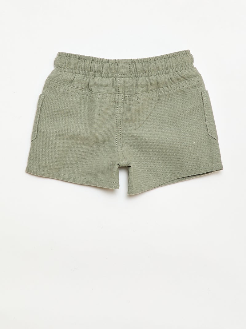 Bermudas de linho misto Verde - Kiabi