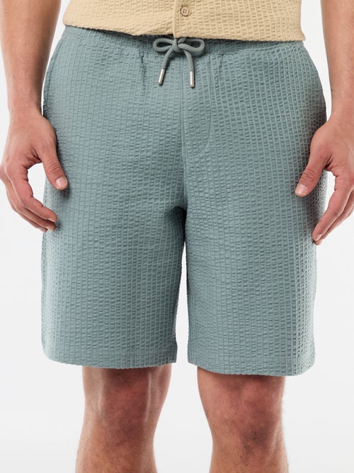 Bermudas de malha pesada lisas - Kiabi