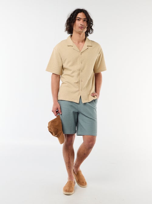 Bermudas de malha pesada lisas - Kiabi