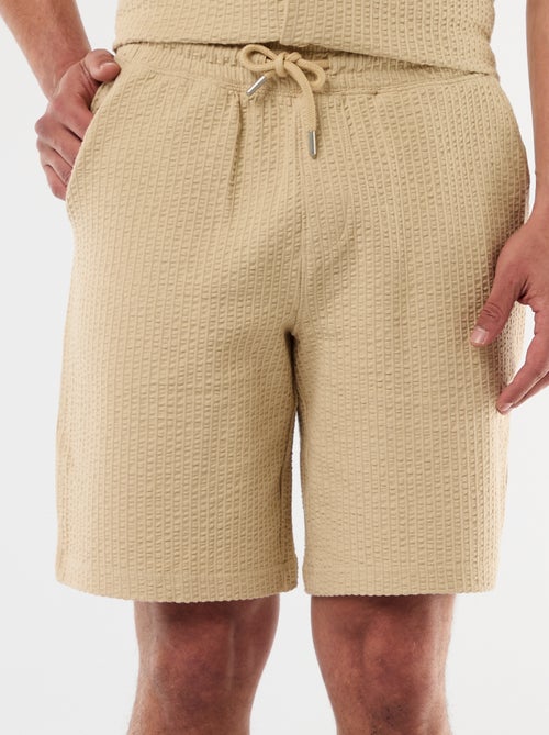 Bermudas de malha pesada lisas - Kiabi
