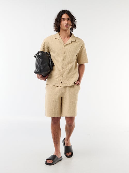 Bermudas de malha pesada lisas - Kiabi