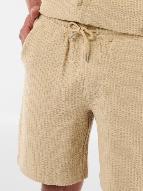 Bermudas de malha pesada lisas - Kiabi