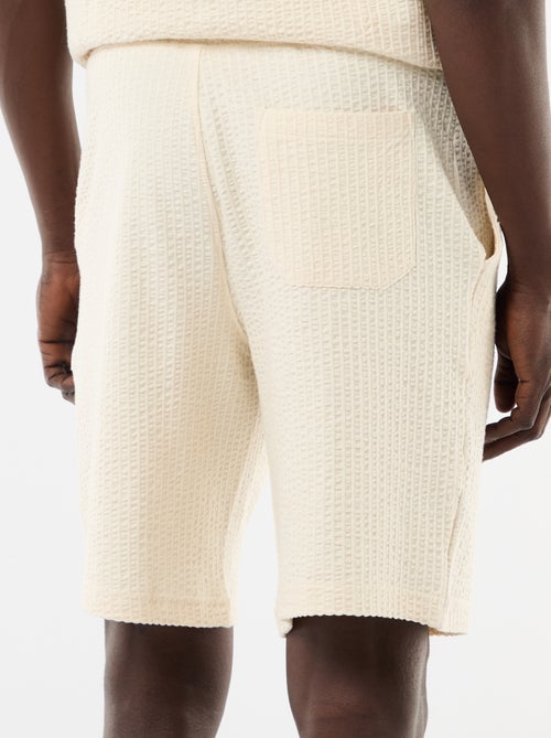 Bermudas de malha pesada lisas - Kiabi