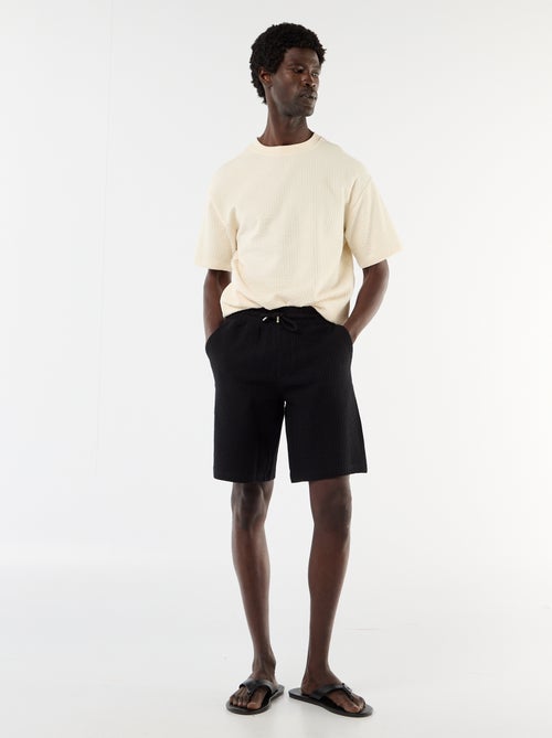 Bermudas de malha pesada lisas - Kiabi