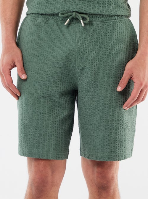 Bermudas de malha pesada lisas - Kiabi