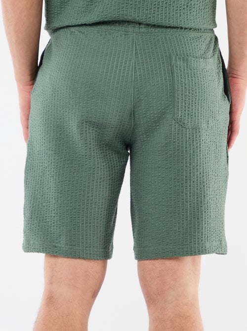 Bermudas de malha pesada lisas - Kiabi