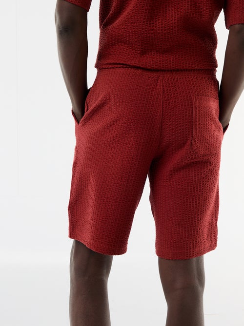 Bermudas de malha pesada lisas - Kiabi
