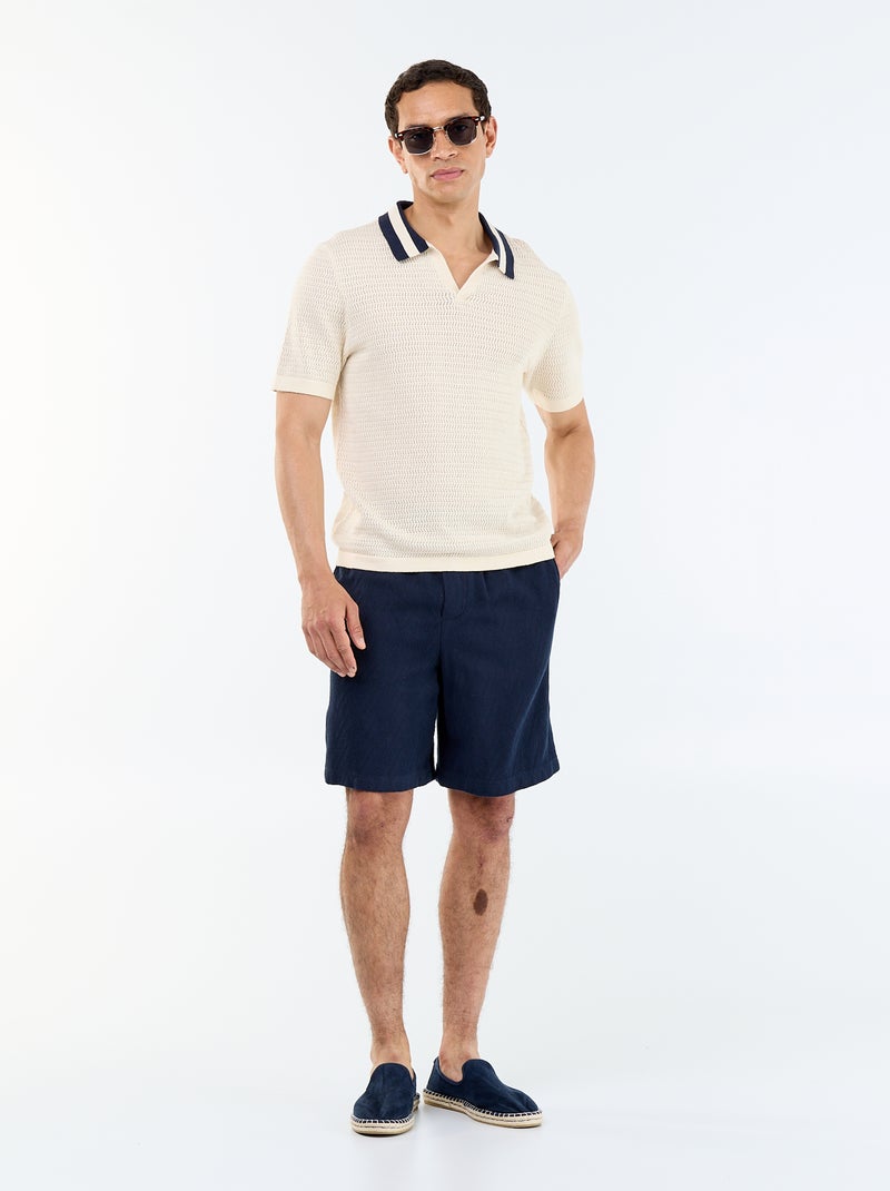 Bermudas de moletão leve Azul - Kiabi
