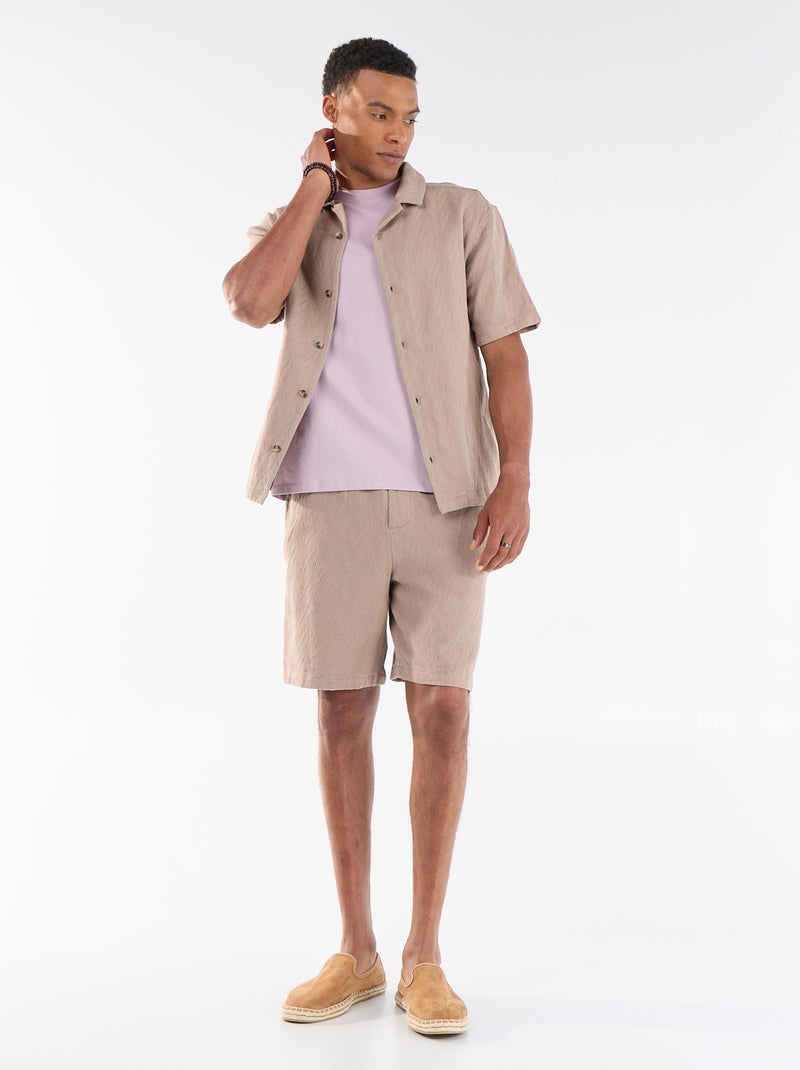 Bermudas de moletão leve Bege - Kiabi