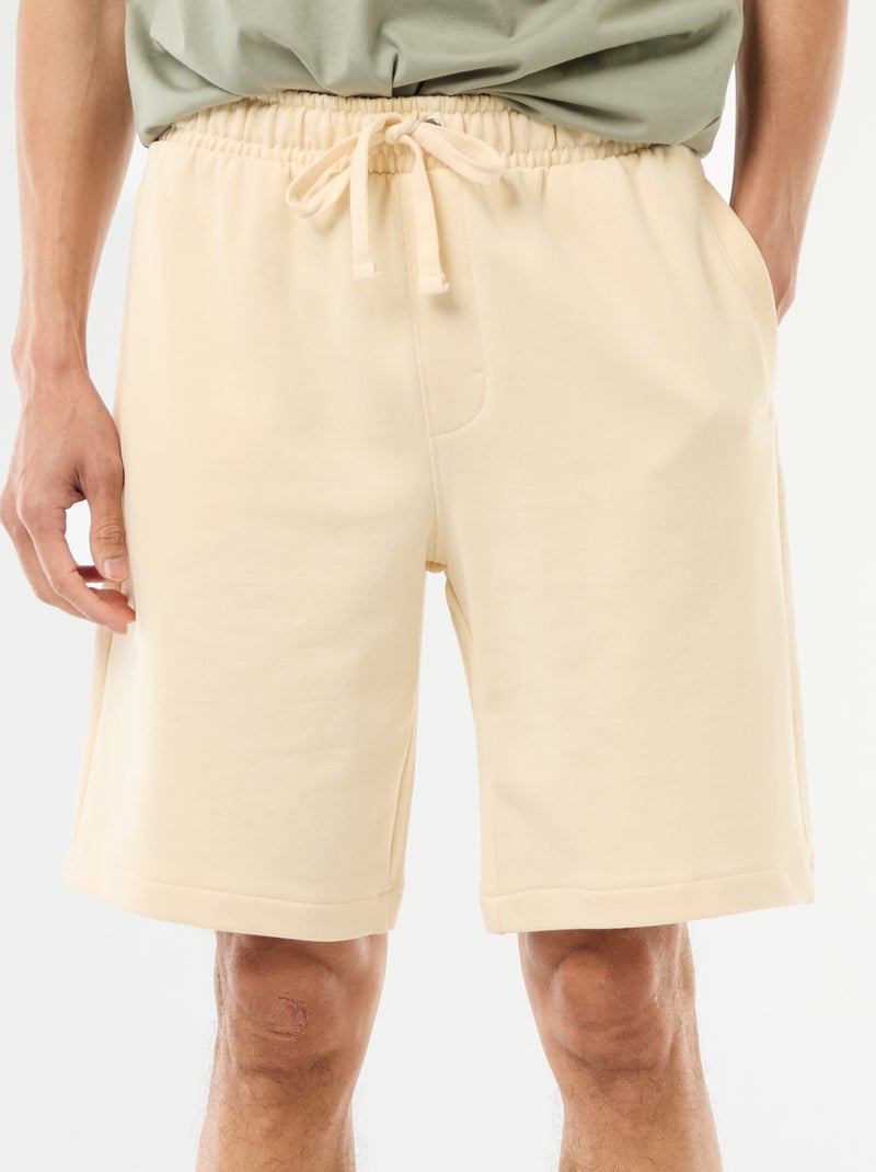 Bermudas de moletom leve liso Amarelo - Kiabi