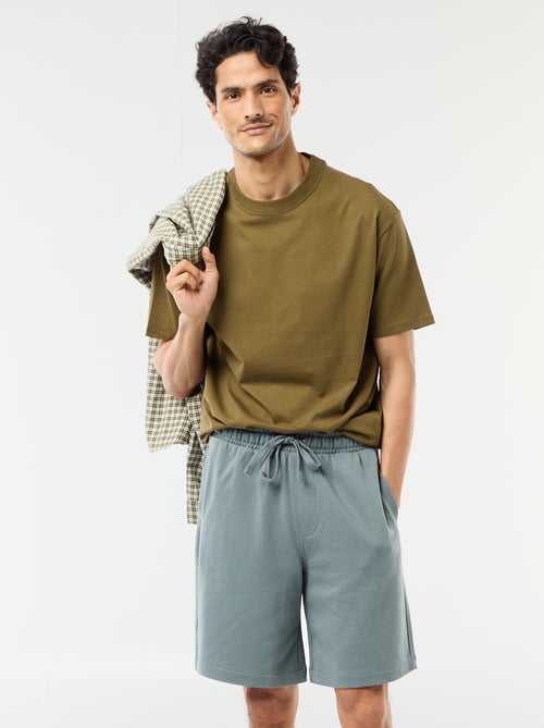 Bermudas de moletom leve liso - Kiabi