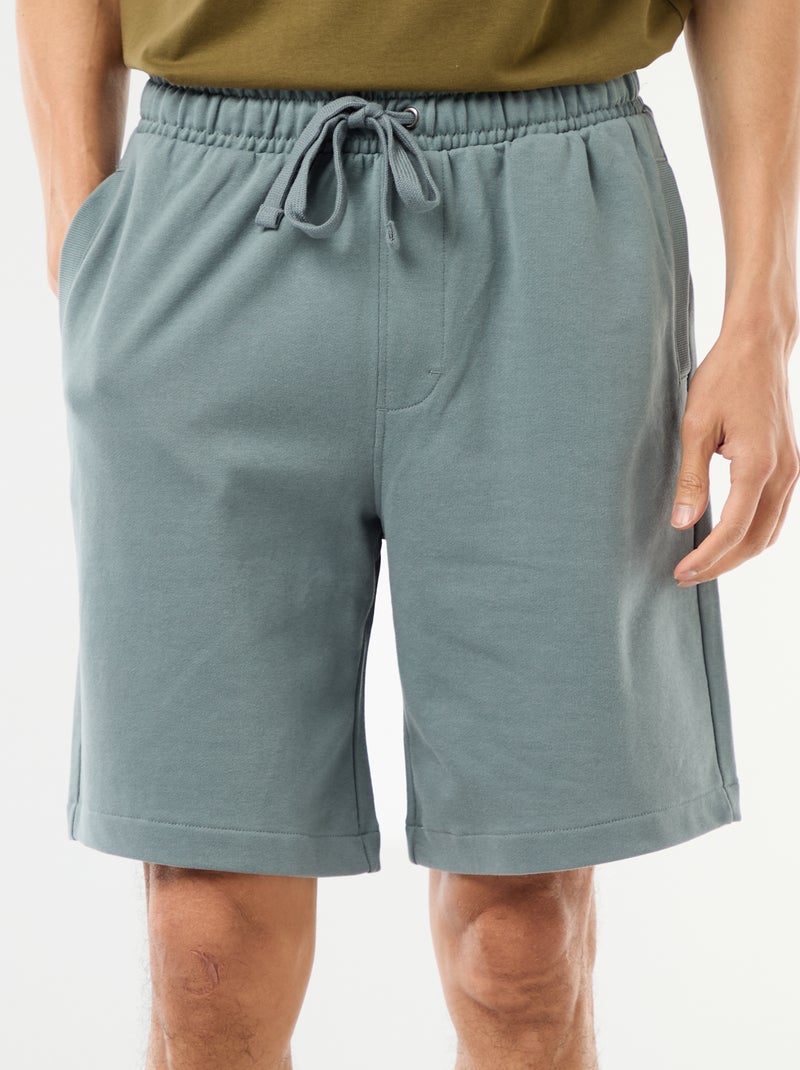 Bermudas de moletom leve liso Azul - Kiabi