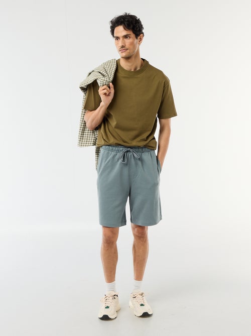 Bermudas de moletom leve liso - Kiabi