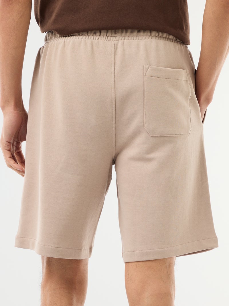 Bermudas de moletom leve liso Bege - Kiabi
