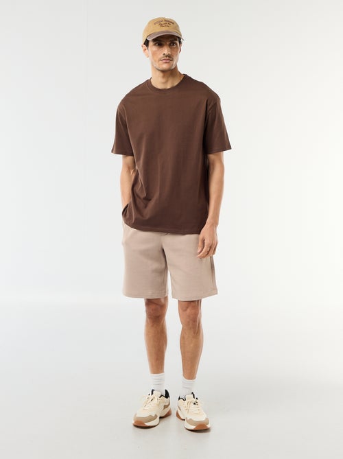 Bermudas de moletom leve liso - Kiabi
