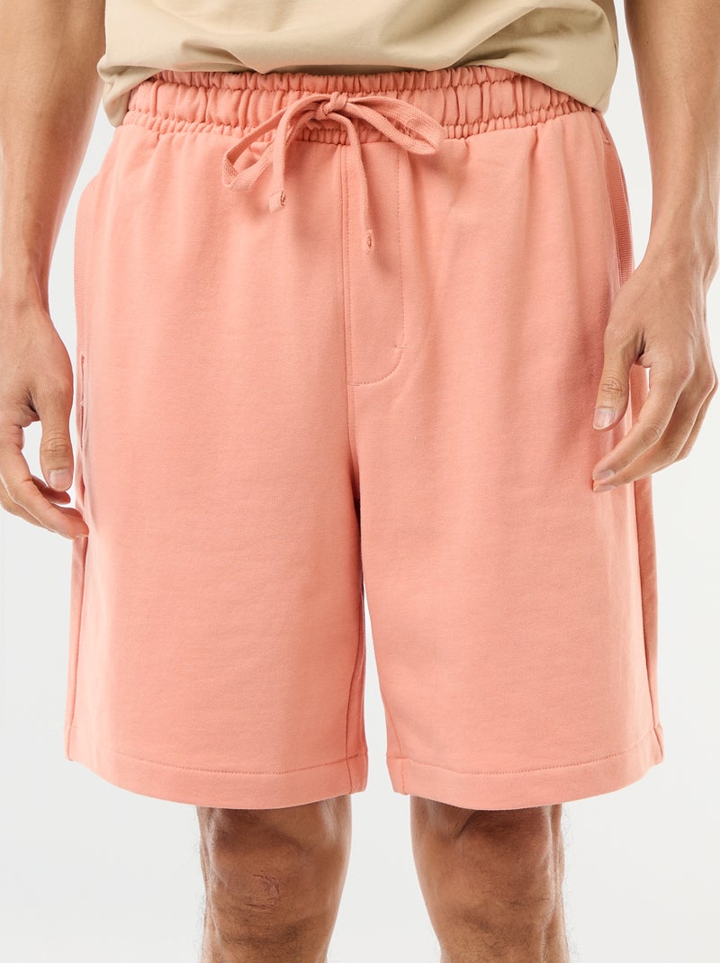 Bermudas de moletom leve liso Laranja - Kiabi