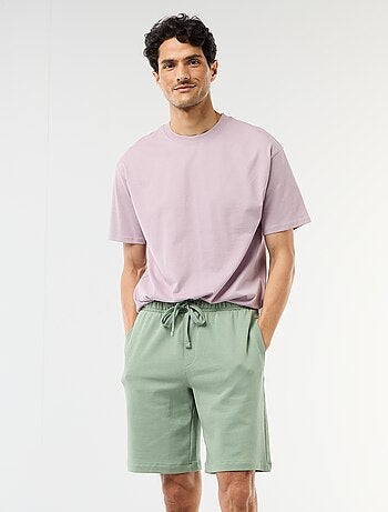 Bermudas de moletom leve liso