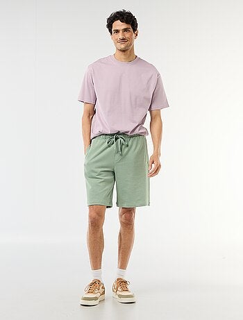 Bermudas de moletom leve liso