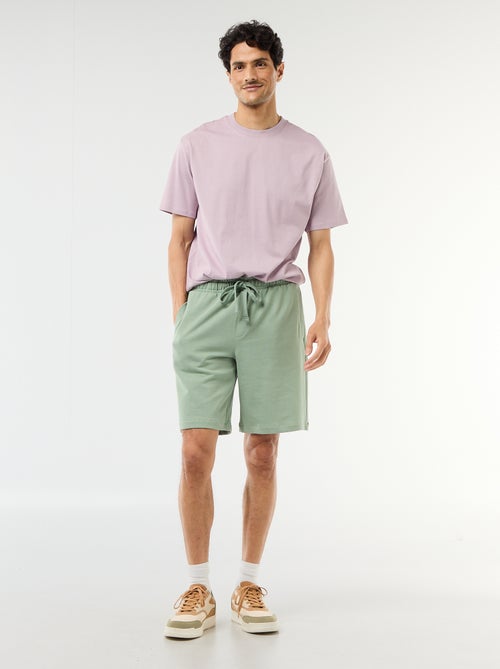 Bermudas de moletom leve liso - Kiabi