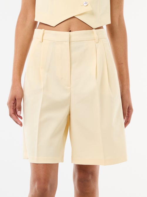 Bermudas de pinças de cintura subida - Kiabi