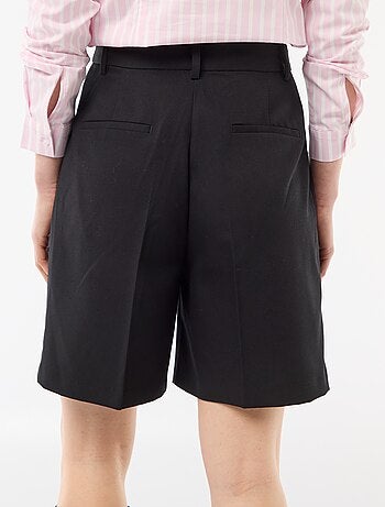 Bermudas de pinças de cintura subida