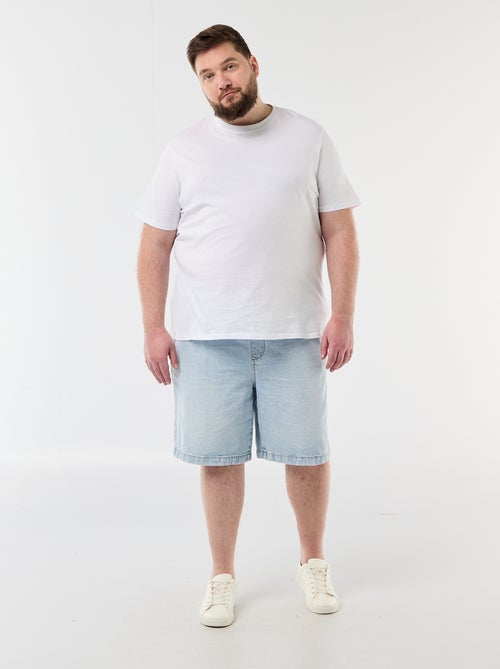 Bermudas de sarja com cordões de ajuste - Kiabi