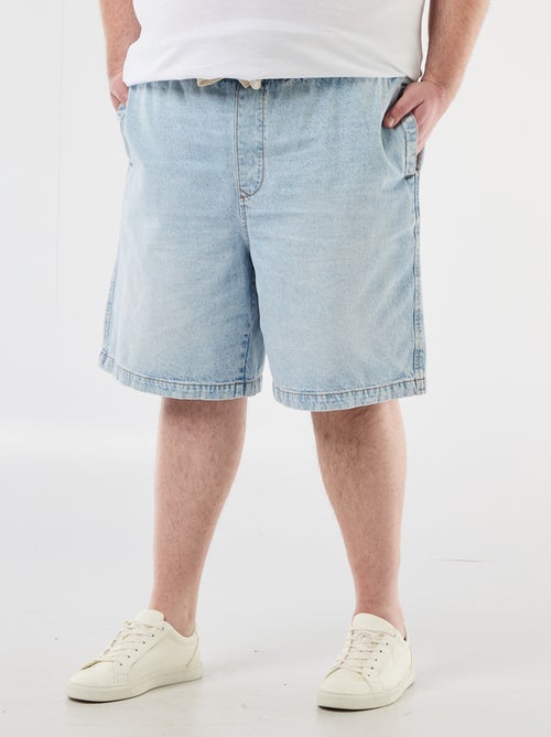 Bermudas de sarja com cordões de ajuste - Kiabi