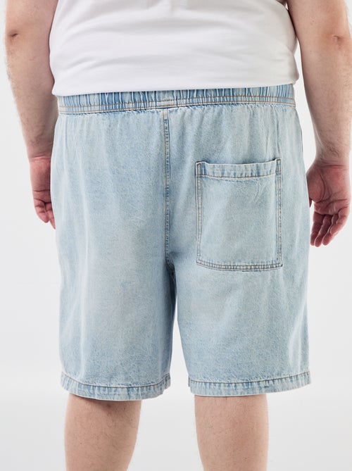 Bermudas de sarja com cordões de ajuste - Kiabi