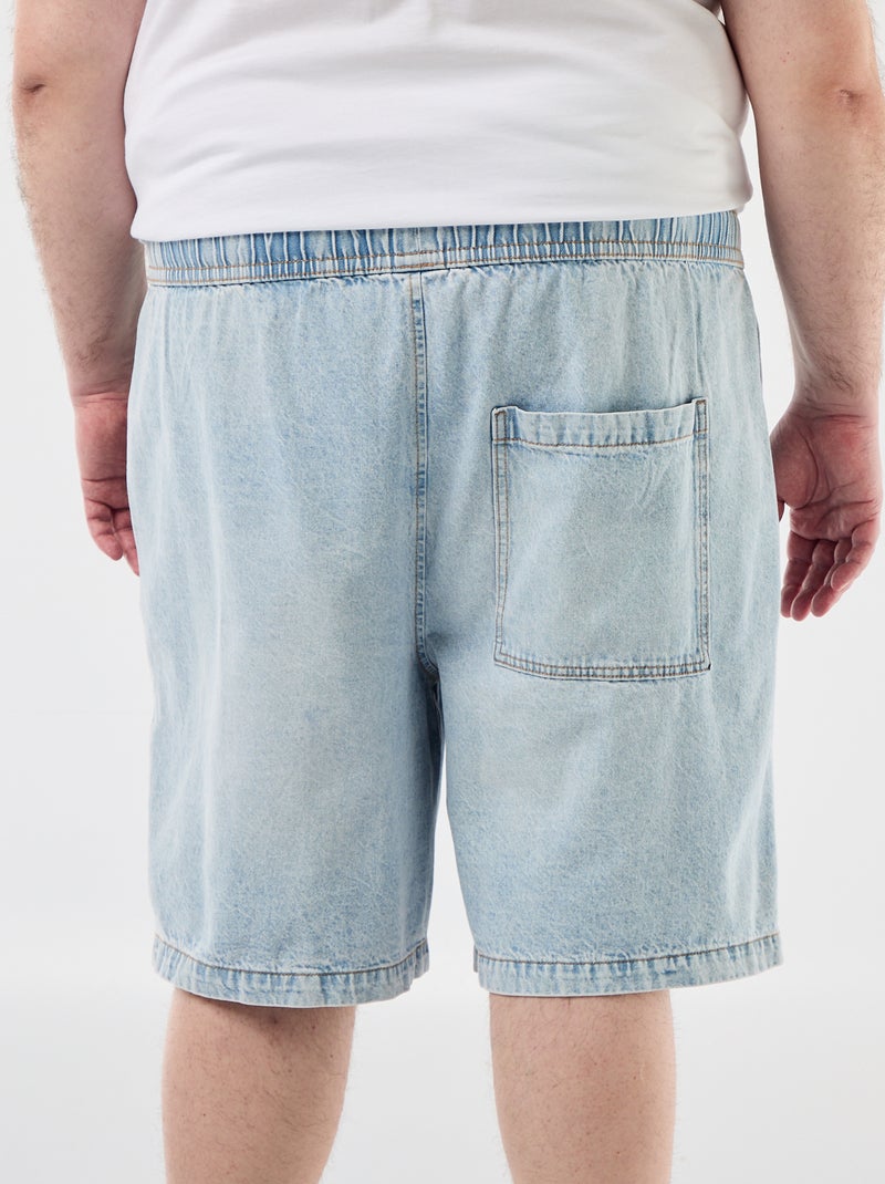 Bermudas de sarja com cordões de ajuste Azul - Kiabi