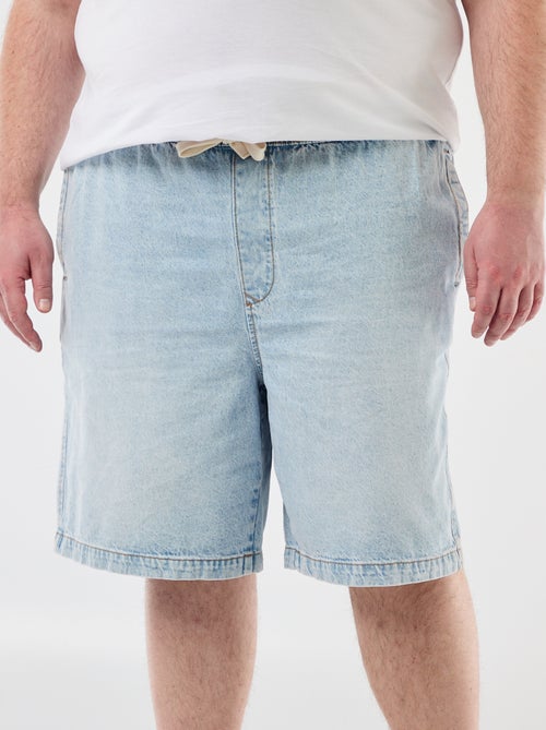 Bermudas de sarja com cordões de ajuste - Kiabi