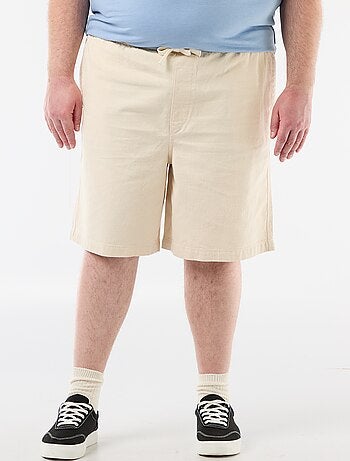 Bermudas de sarja com cordões de ajuste