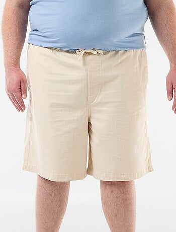 Bermudas de sarja com cordões de ajuste
