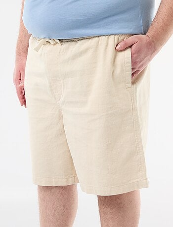 Bermudas de sarja com cordões de ajuste