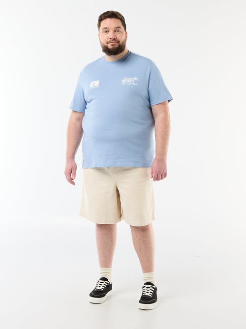 Bermudas de sarja com cordões de ajuste - Kiabi