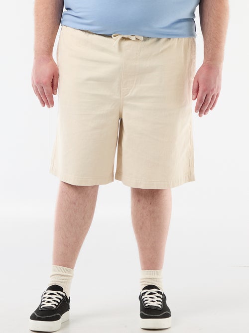 Bermudas de sarja com cordões de ajuste - Kiabi