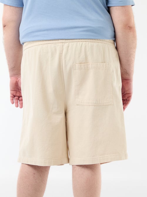 Bermudas de sarja com cordões de ajuste - Kiabi