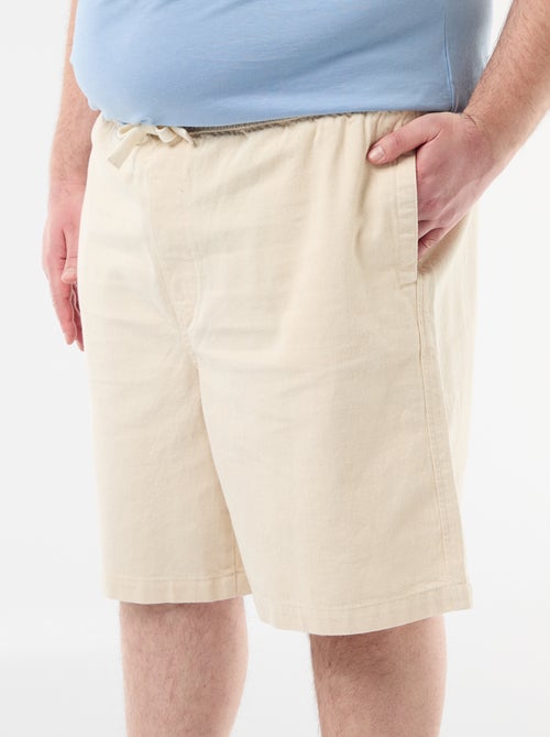 Bermudas de sarja com cordões de ajuste - Kiabi