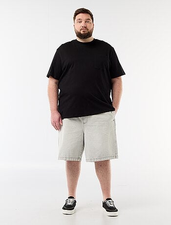 Bermudas de sarja com cordões de ajuste